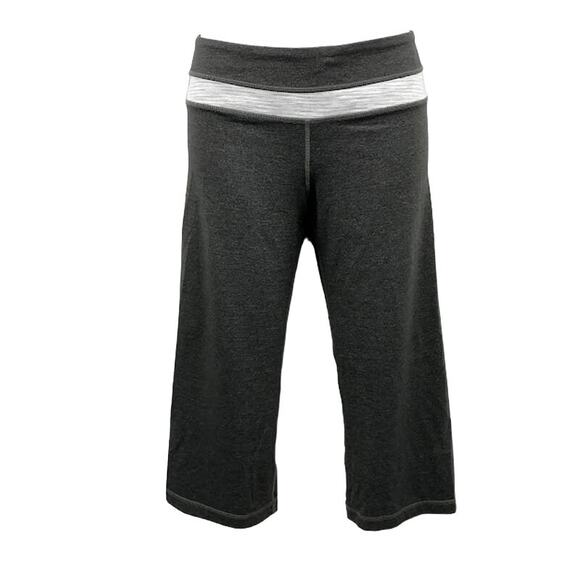 Lululemon Groove Crop Capri Leggings 4 Womens Contrast Space Dye Waistband Gray - Picture 1 of 8